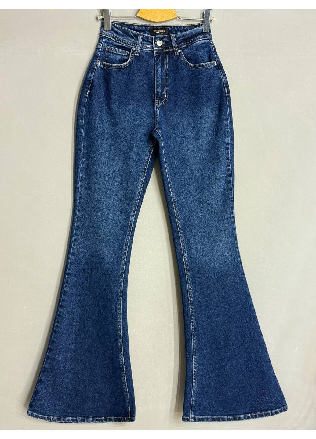 Джинси жіночі 7034 кльош від коліна висока посадка стрейчеві сині Sherocco - (360938402)