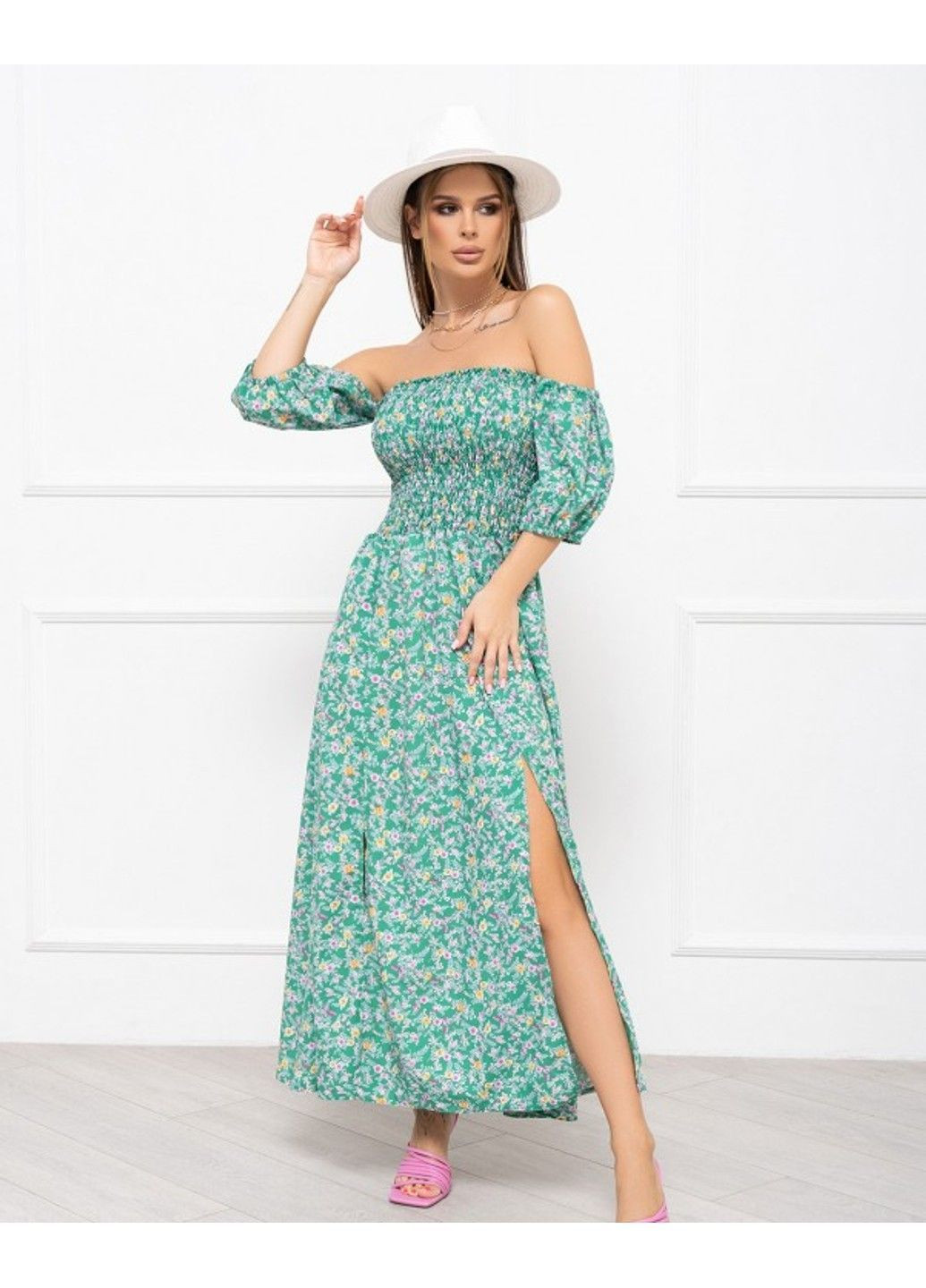 Зеленое повседневный платье sa-252a xl зеленый ISSA PLUS