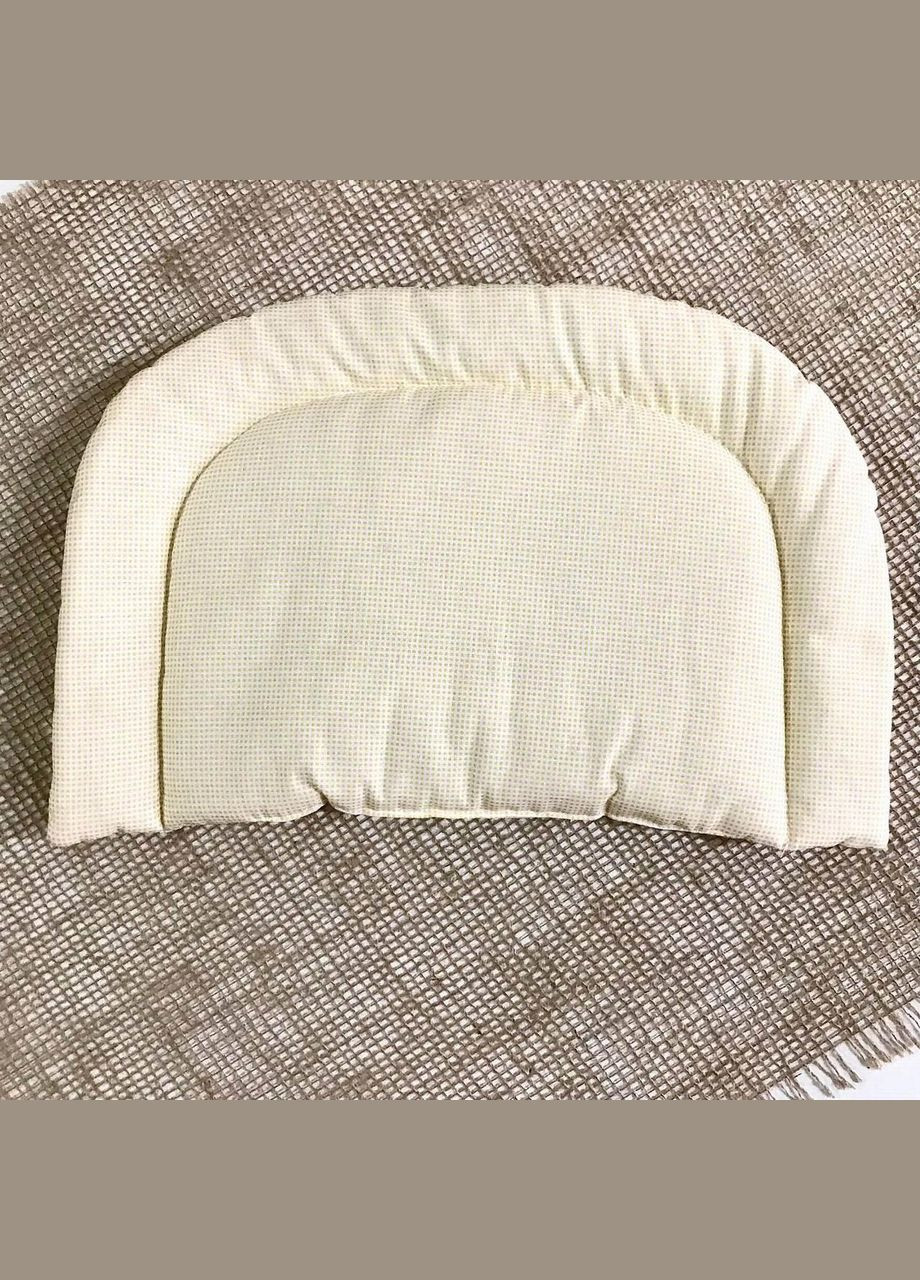 Подушка дитяча із заокругленими кутами Жовта клітинка бязь 35x22 см Penetka (323210880)