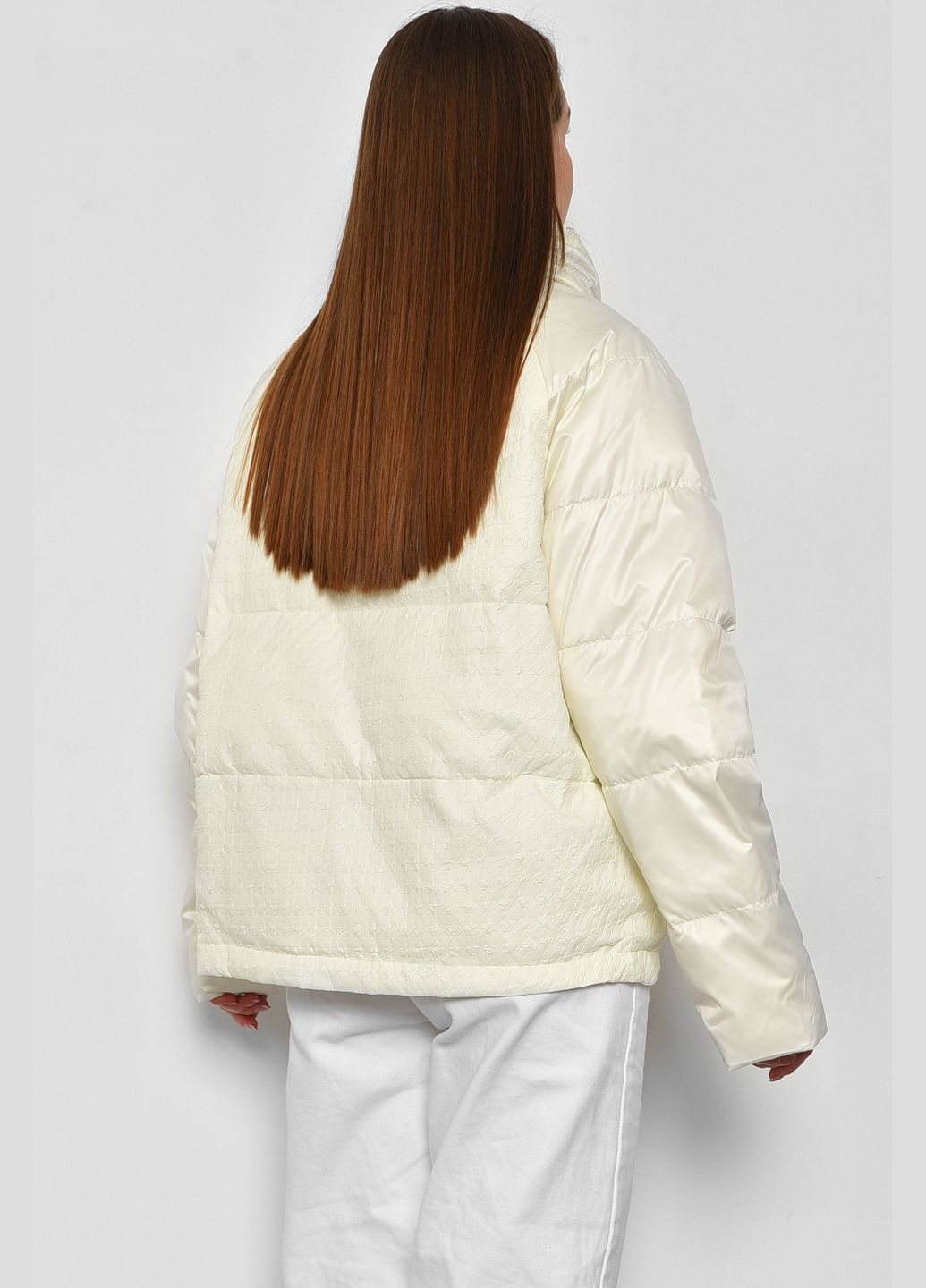 Молочная демисезонная куртка женская демисезонная молочного цвета Let's Shop