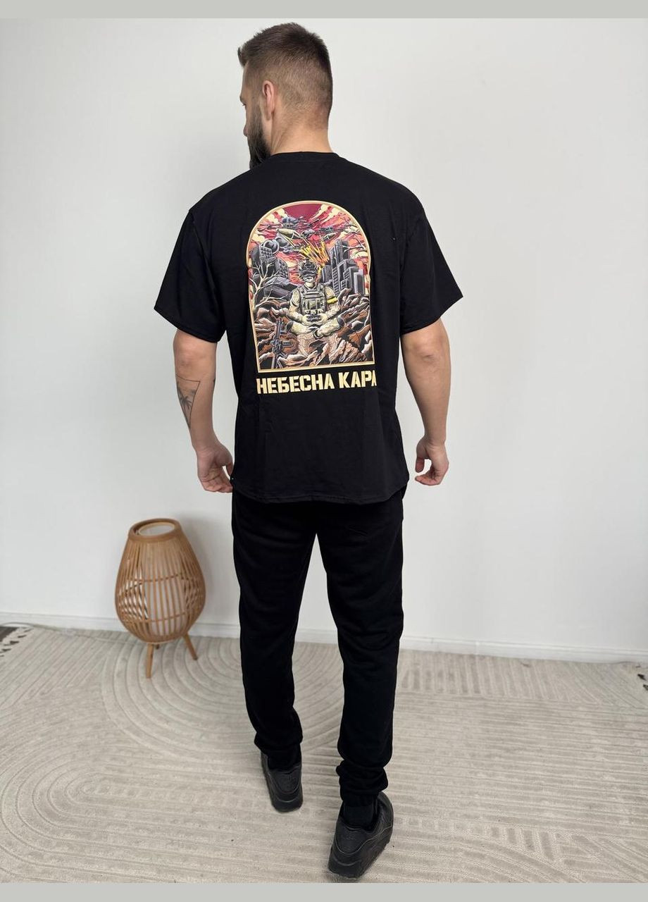 Черная футболка милитари кара, унисекс, цвет черный, размеры xxl No Brand