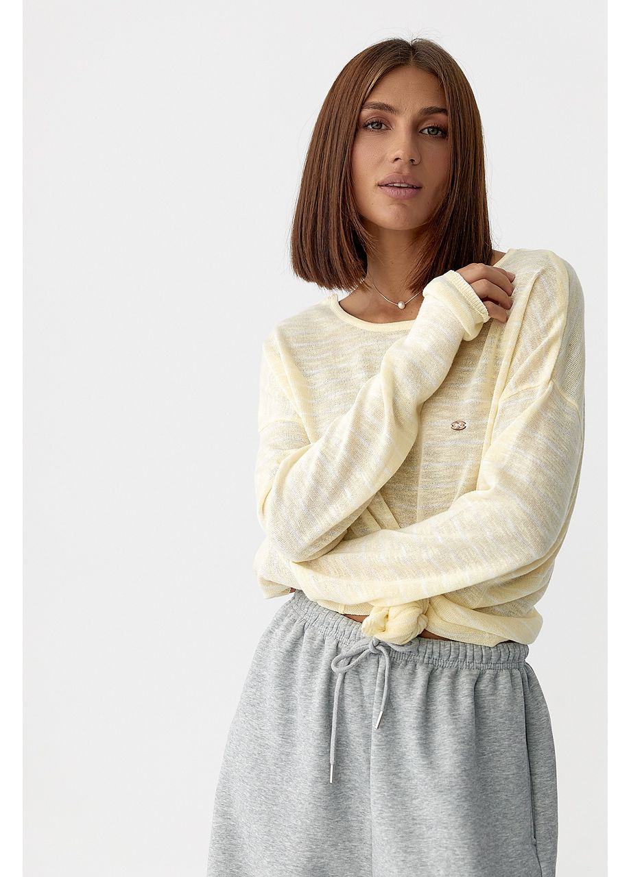 Легкий вязаный джемпер в полоску Lurex (360977000)