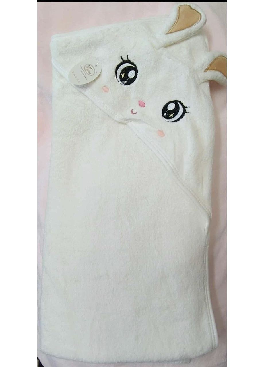 Полотенце детское Зайчик УлыбкаРазмер 110*110см Белая No Brand однотонный белый