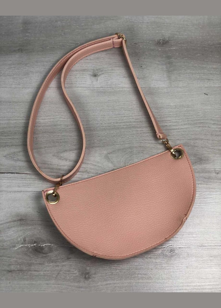 Женская сумка на пояс/кросс боди на молнии из экокожи «Нана» с длинным ремешком пудровая WeLassie (298568850)