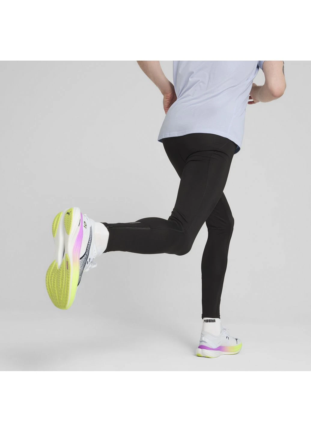Черные демисезонные леггинсы run velocity long black 526613-01 Puma