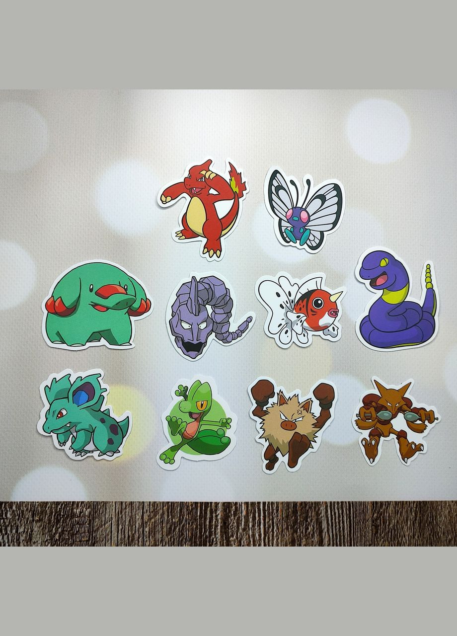 Наклейки, стикеры "Покемон. Pokemon". Набор из 10 шт SureGeek (322243865)