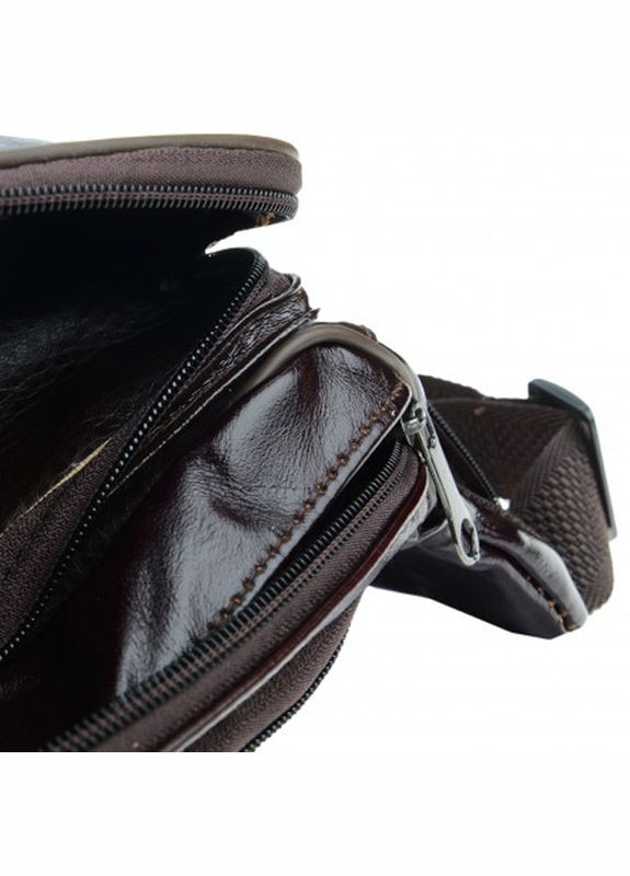 Чоловіча шкіряна сумка на пояс 1t167m-brown Borsa Leather (322189916)