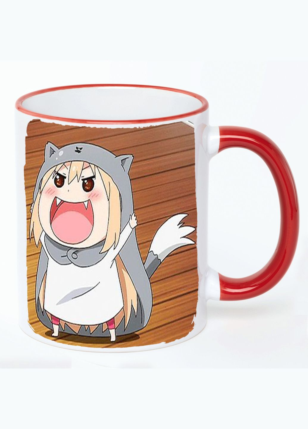 Чашка Двухлетняя сестренка Умару Аниме #005 (кружка, кружка) Белая с Красной ручкой 330 мл No Brand (322715609)