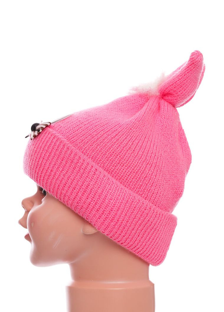 Шапка подвійна в'язка для дівчинки Кролик рожевий 1м+ (40972) BABYKROHA (323469222)