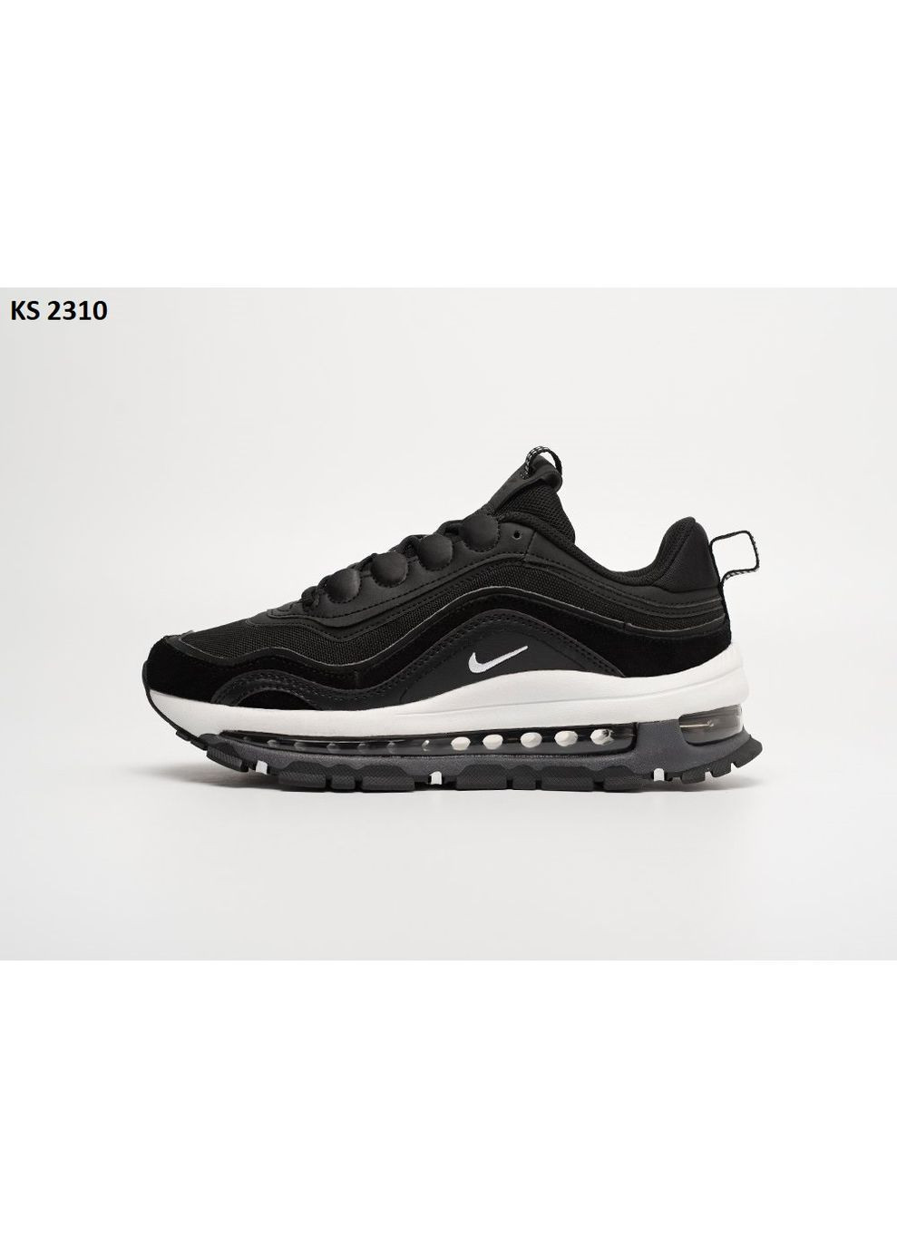 Черные демисезонные кроссовки мужские nike air max 97 futura black white найк аир макс 97 No Brand