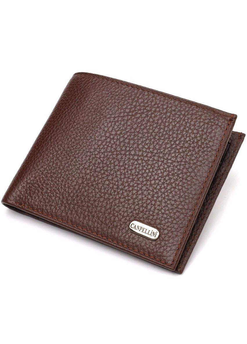 Великолепный мужской портмоне из натуральной зернистой кожи коричневое 21775 Canpellini (329197143)