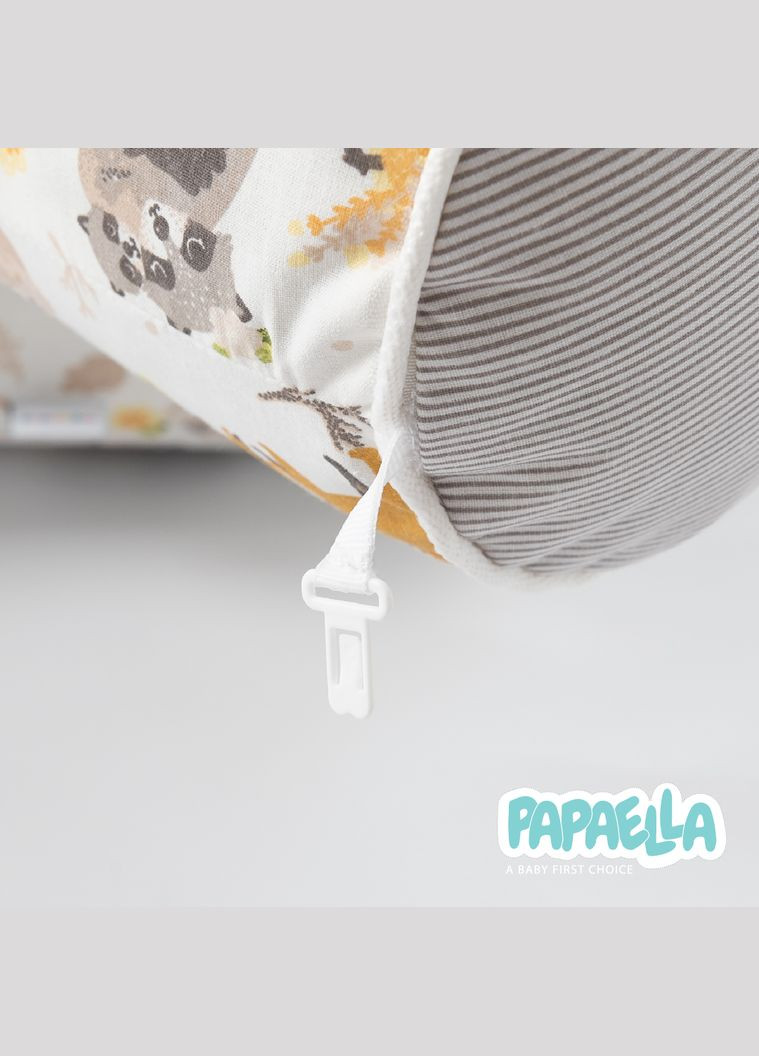 Захисні бортики-валики у дитяче ліжечко 2 шт ТM 60х15 см, 120х15 см бавовна обіймашки/сіра смужка (8-34533*005) PAPAELLA (313594480)