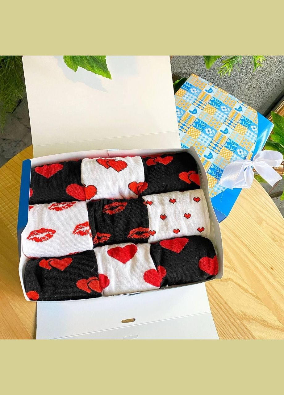 Комбинированные бокс мужских носков 40-45 г на 9 пар в подарочной коробке с лентой Vakko (307053741)