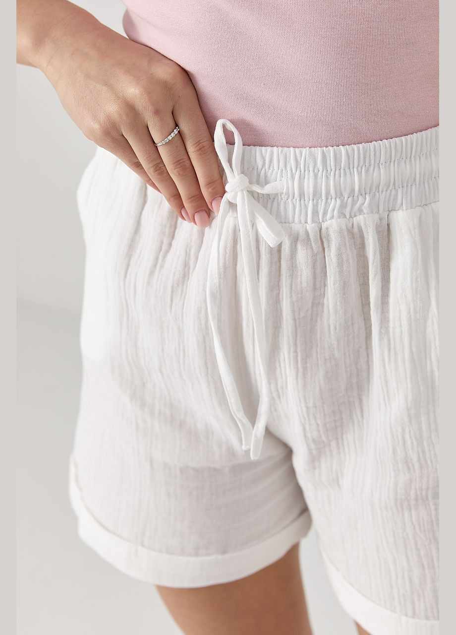 Муслинові шорти на зав'язках Lurex (332200005)