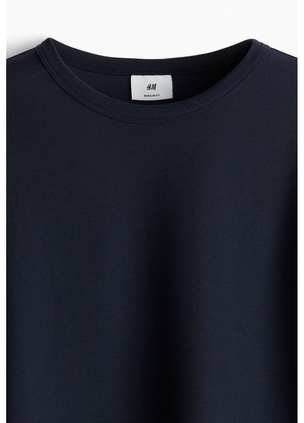 Темно-синий демисезонный мужской трикотажный лонгслив regular fit (57574) s темно-синий H&M