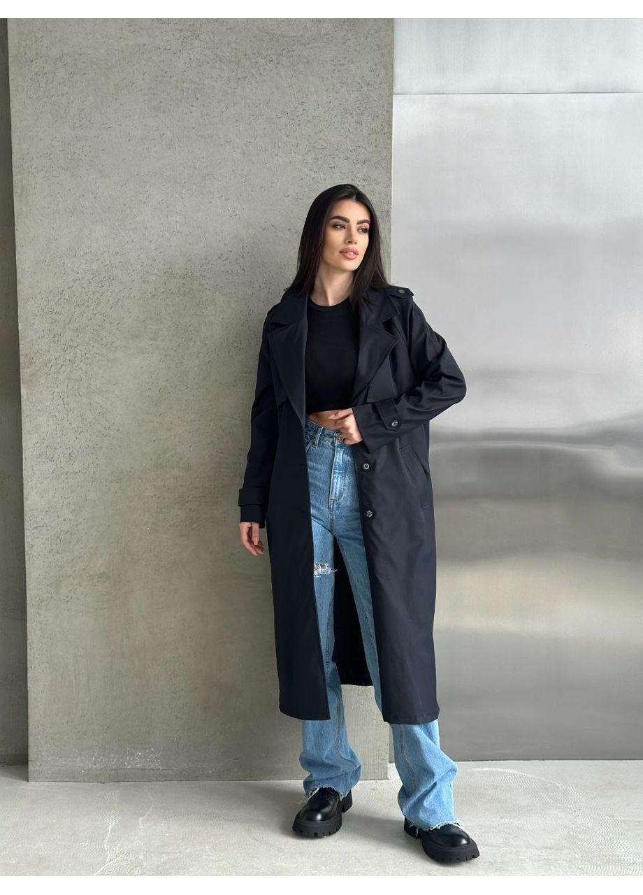 Жіночий стильний тренч із бавовни на підкладці — базова модель для сучасних образів (заміри в описі) GD/GL Модний простір на гудзиках демісезон (368760623)