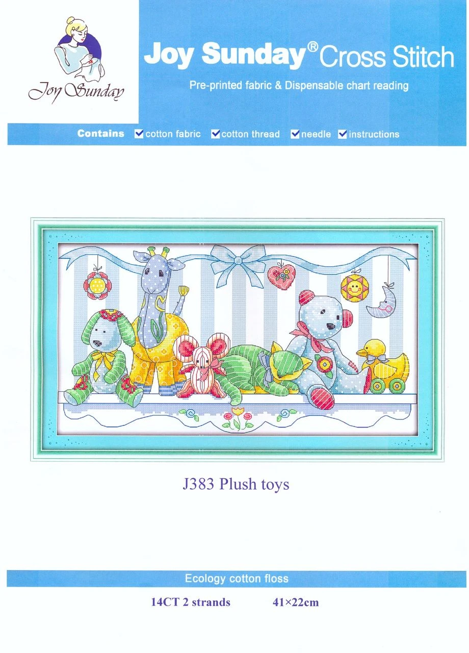 Набір для вишивання за нанесеною на канву схемою "Plush toys". AIDA 14CT printed 41*22 см Joy Sunday (313612833)