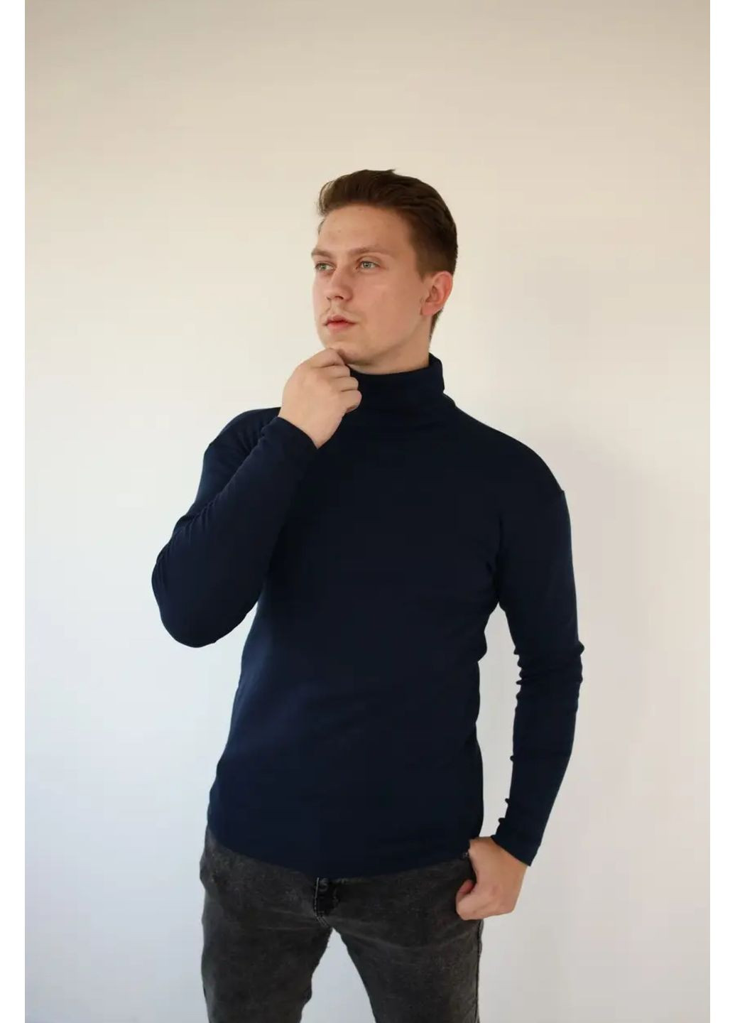 Гольф универсальный, горловина отворот/стойкая рыба с начесом ИНДИГО ProsPerous (362347471)