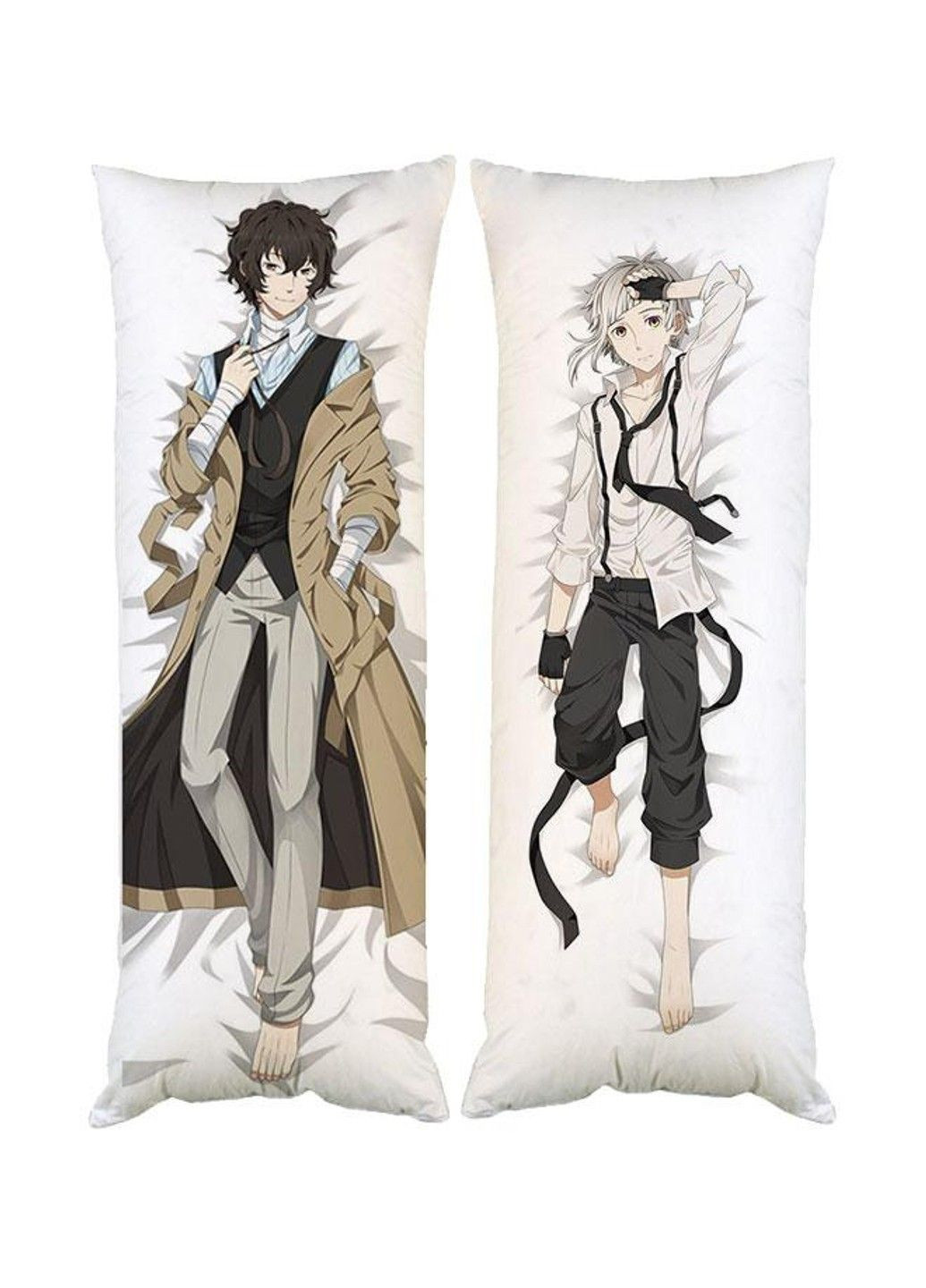Подушка дакімакура Дадзай та Ацусі Великий із бродячих псів декоративна ростова подушка для обіймання двостороння No Brand (329433173)