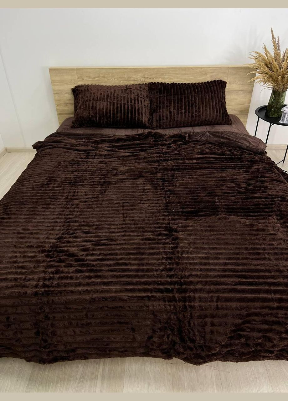 Євро постільна білизна шарпей плюшева м'яка Шоколад (П4К-sharpey001-03) No Brand (308754550)