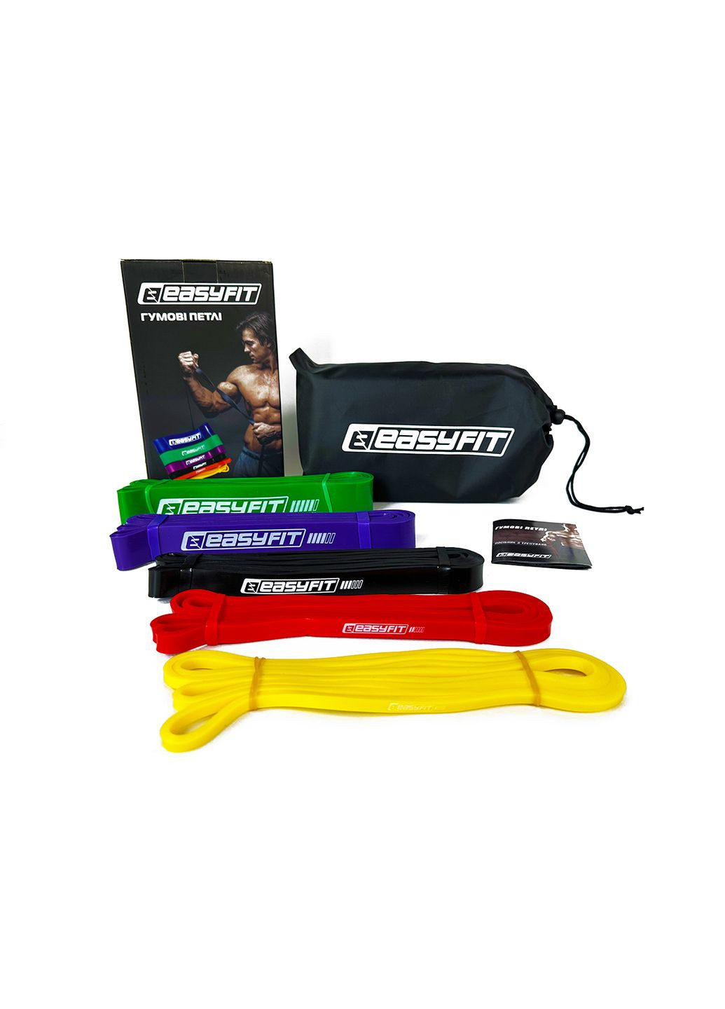 Резиновые петли: набор 1-65 кг (5 шт) EasyFit (340273709)