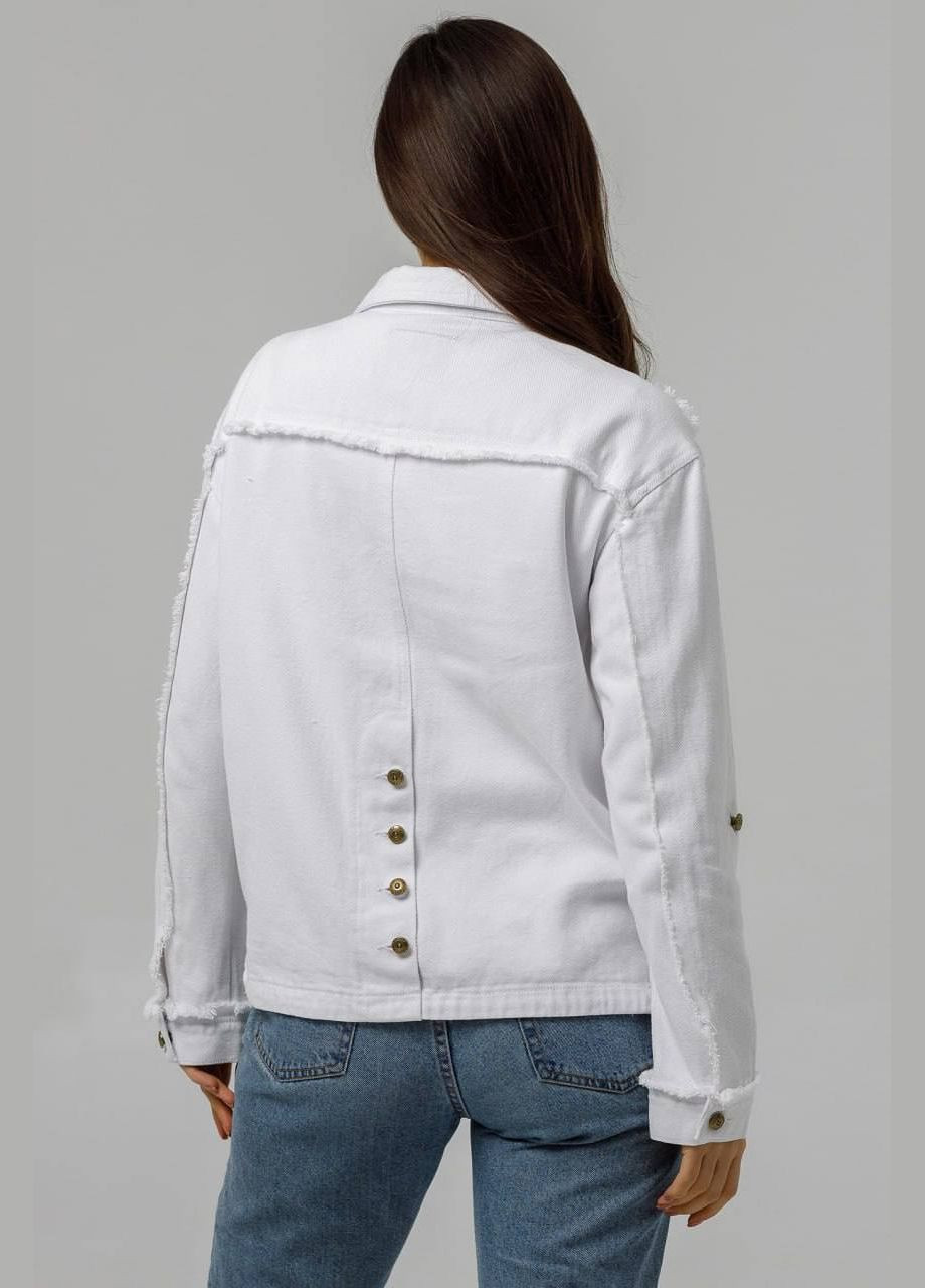 Біла демісезонна джинсова куртка YLANNI