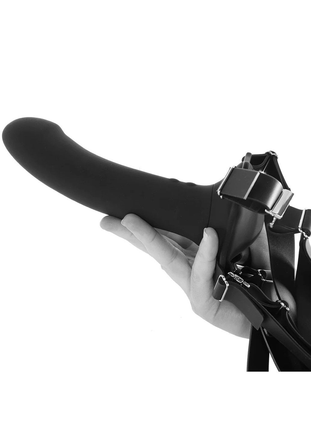 Страпон с вибрацией на ремнях с пультом управления, черный, 16.5 см x 3.75 см California Exotic (289784396)