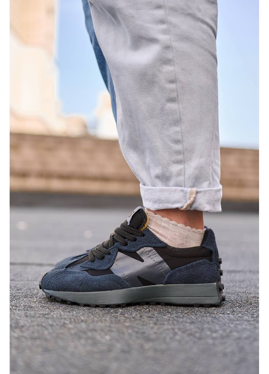 КРОССОВКИ ЖЕНСКИЕ NEW BALANCE 327 DARK BLUE НЬЮ БЕЛАНС 327 No Brand комбинированные демисезоны (367177767)