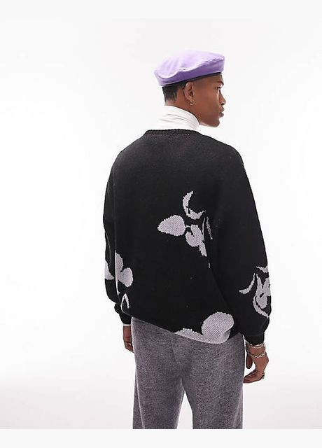 Черный зимний свитер Topman