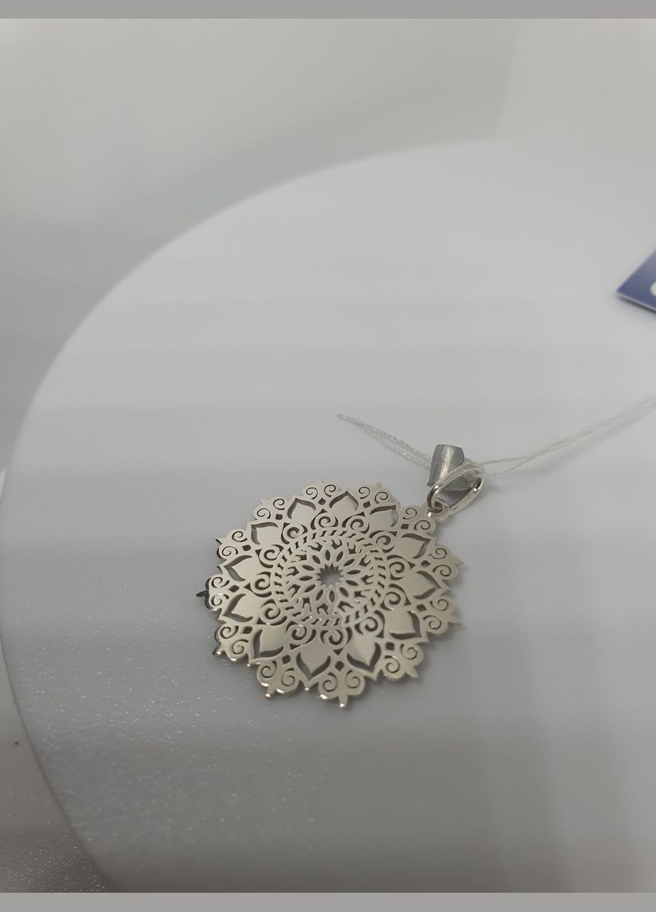 Кулон срібний 925 проби медальйон Мандала бажань No Brand (329999359)
