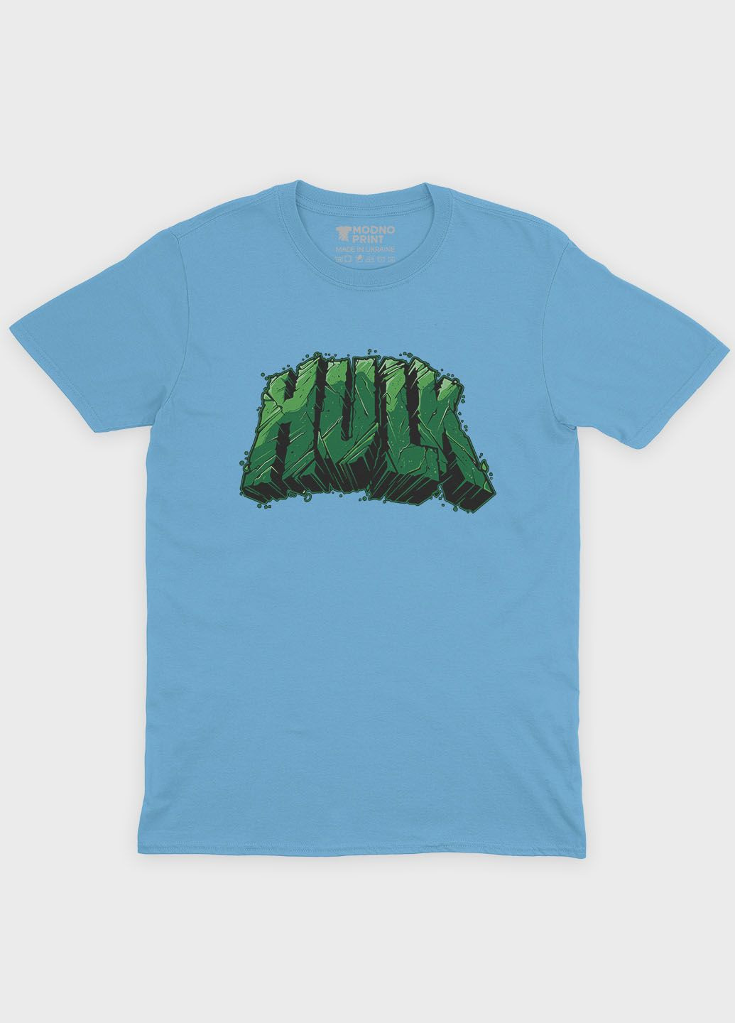 Блакитна демісезонна футболка для хлопчика з принтом супергероя - халк (ts001-1-lbl-006-018-008-b) Modno