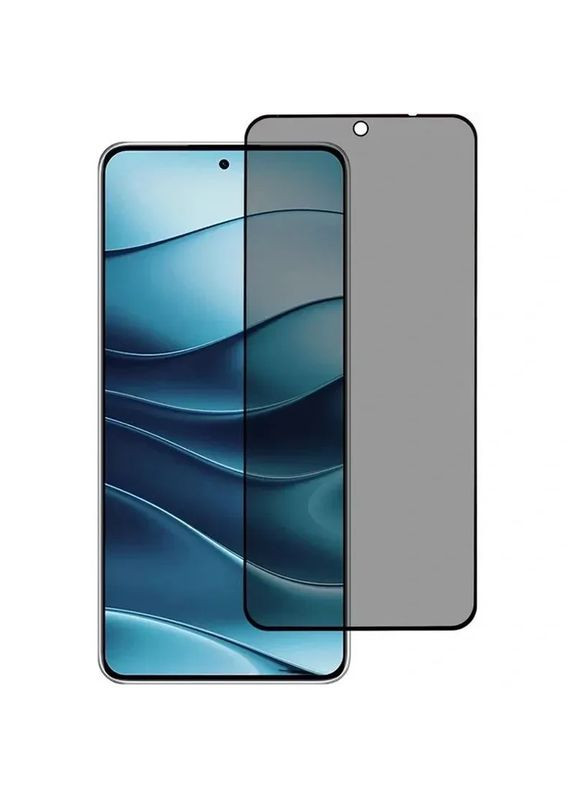 Захисне скло Privacy 5D (тех.пак) для Xiaomi Redmi Note 14 4G/5G/Poco M7 Pro 5G ( чорне) Epik (371735411)