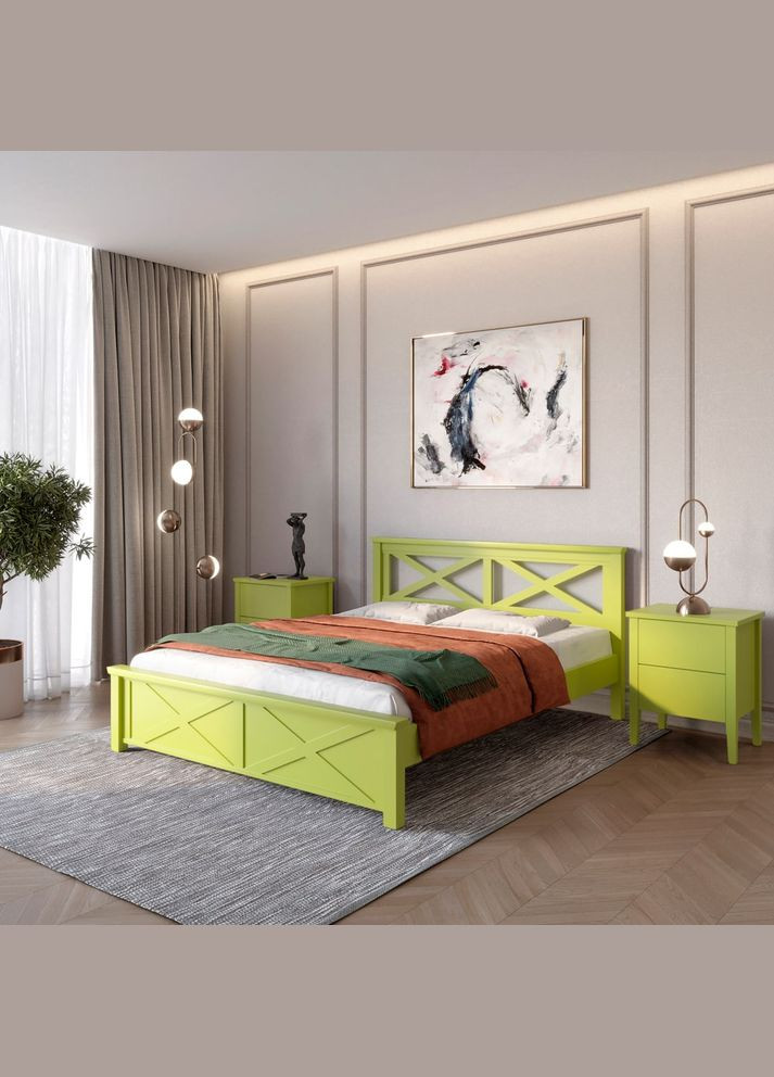 Двоспальне дерев'яне ліжко Прованс Н (S3050G70Y) 140х200 см (MBG-3127) Mebigrand (368280995)