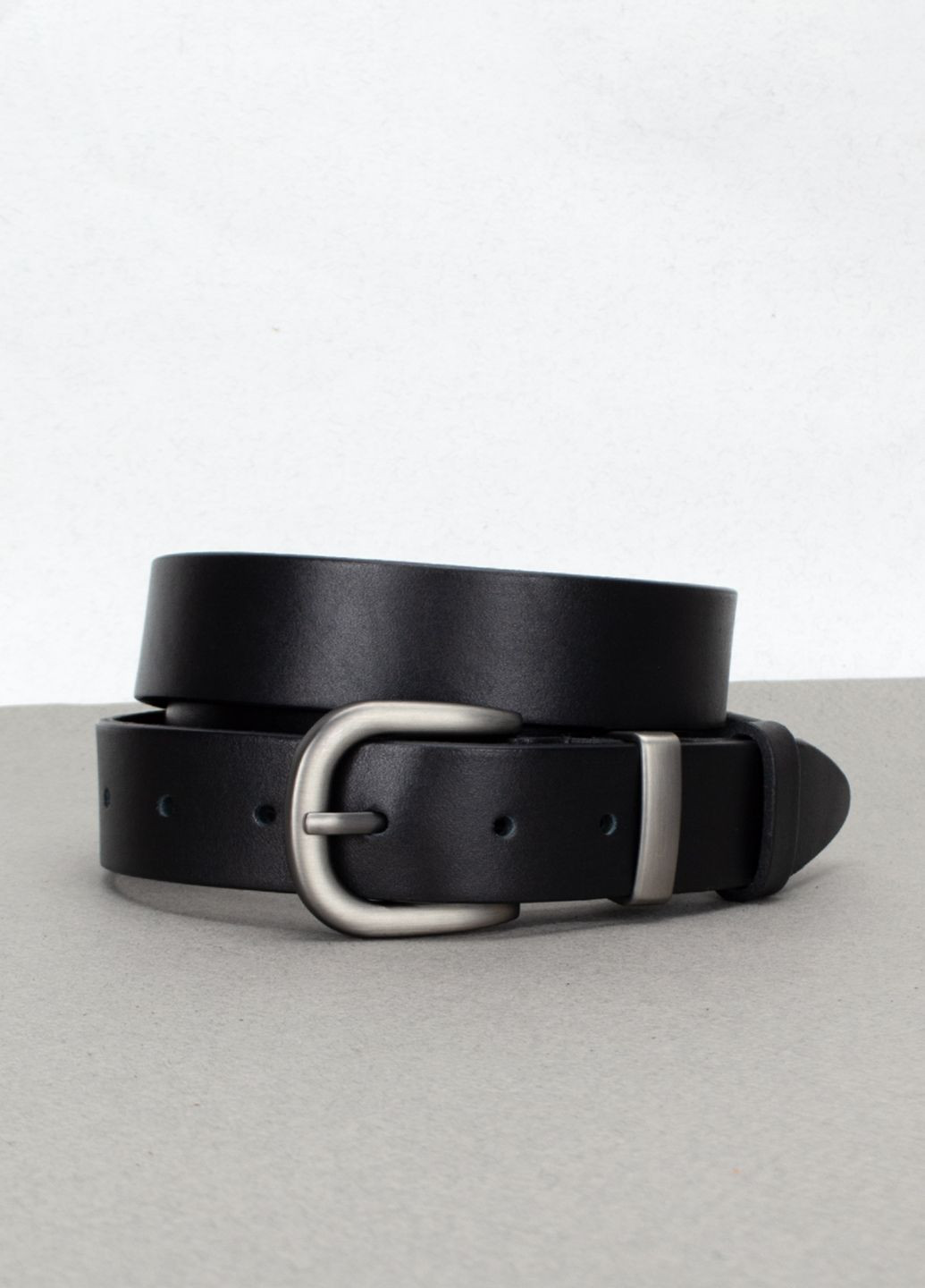 Ремень кожаный женский батальный HC-3092 черный с серебристой пряжкой (145 см) HandyCover (361072856)