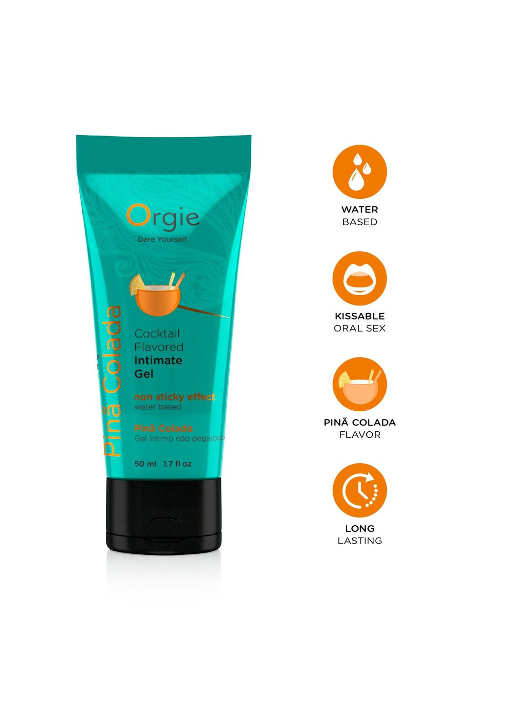 Лубрикант на водній основі Lube Tube Pina Colada, 50 мл, смак та аромат піна колади Orgie (369948864)