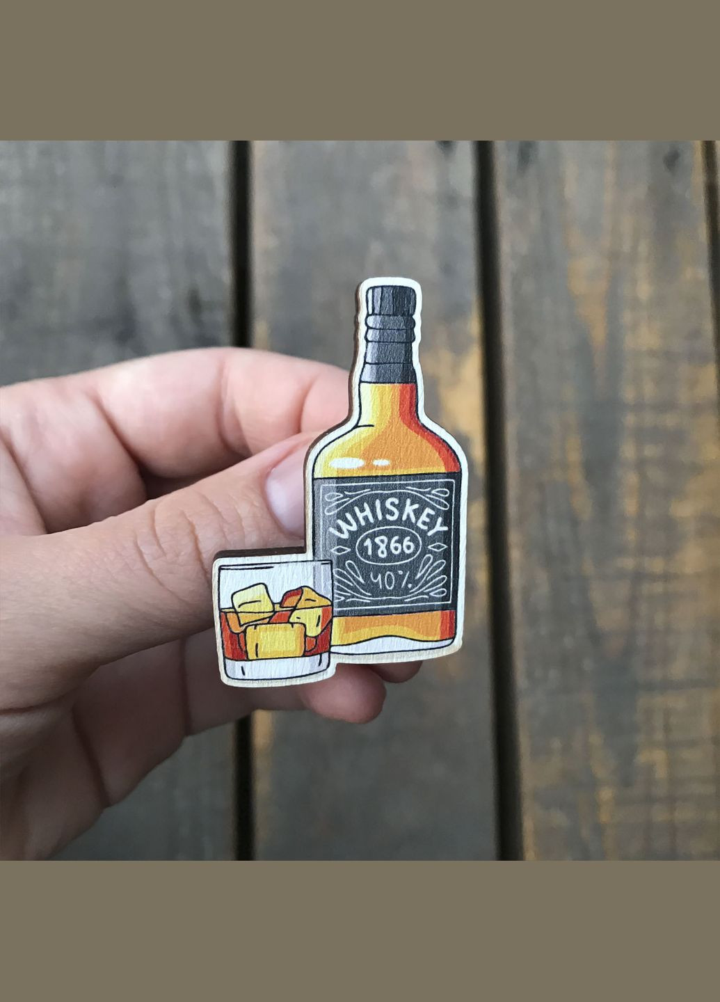 Дерев'яний значок "Віскі" Cozy-Up (291162229)