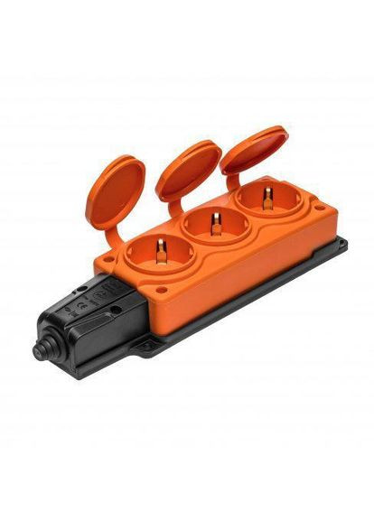 Колодка 3 розетки каучук IP44 жовтогаряча 4113 Ne-Ad (336905221)