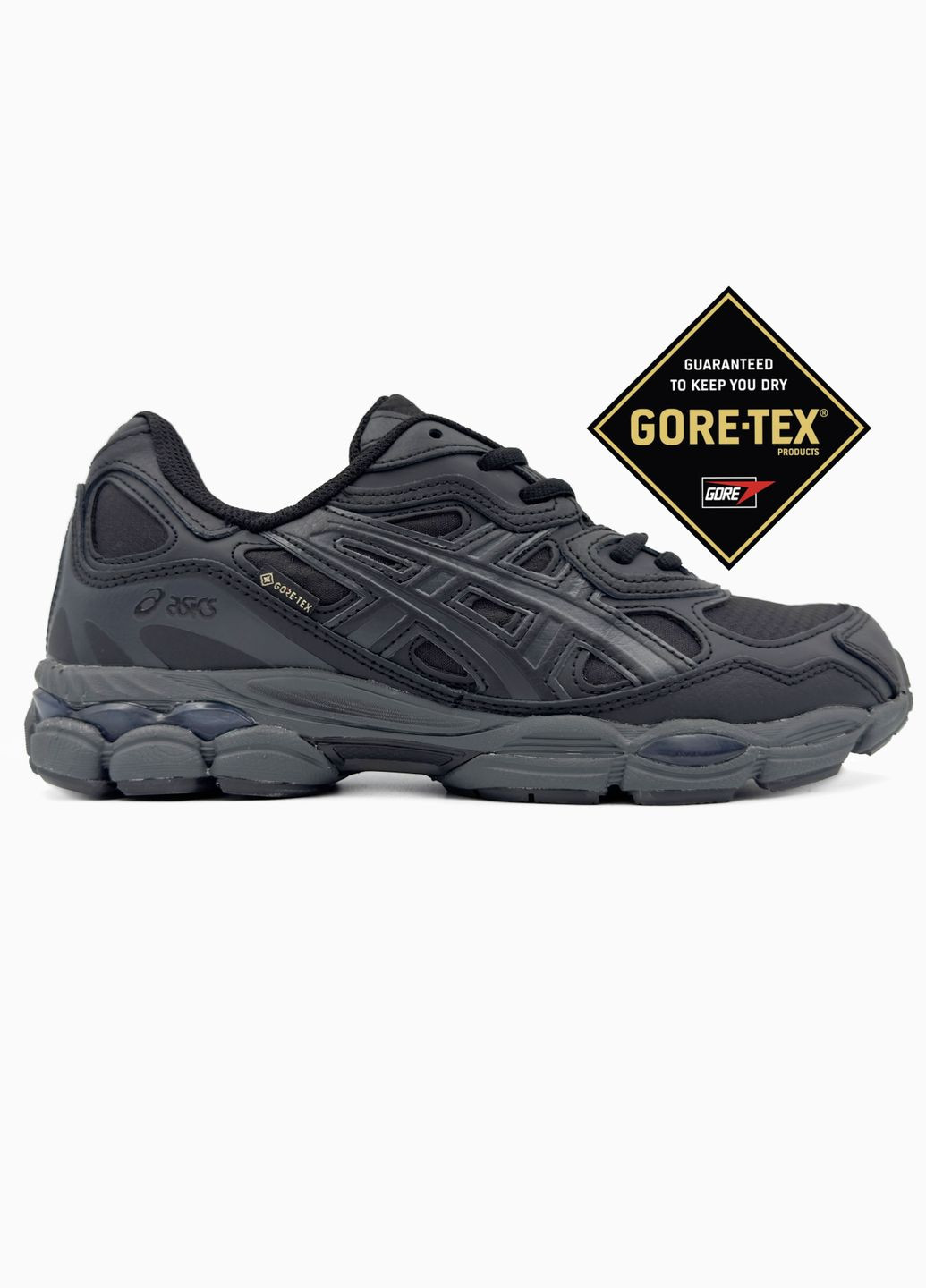 Черные демисезонные кроссовки мужские asics gel-nyc gore-tex black | асикс гель-нюк черные No Brand