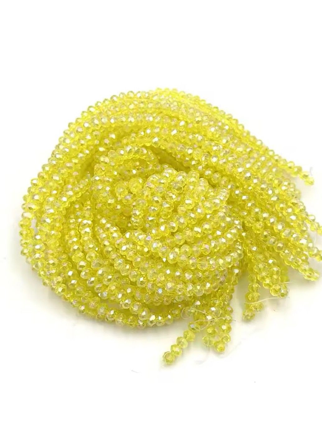 Бусина Рондель 6*4 мм, колір- жовтий АВ, 1-нитка ≈87-90 шт No Brand (303138614)