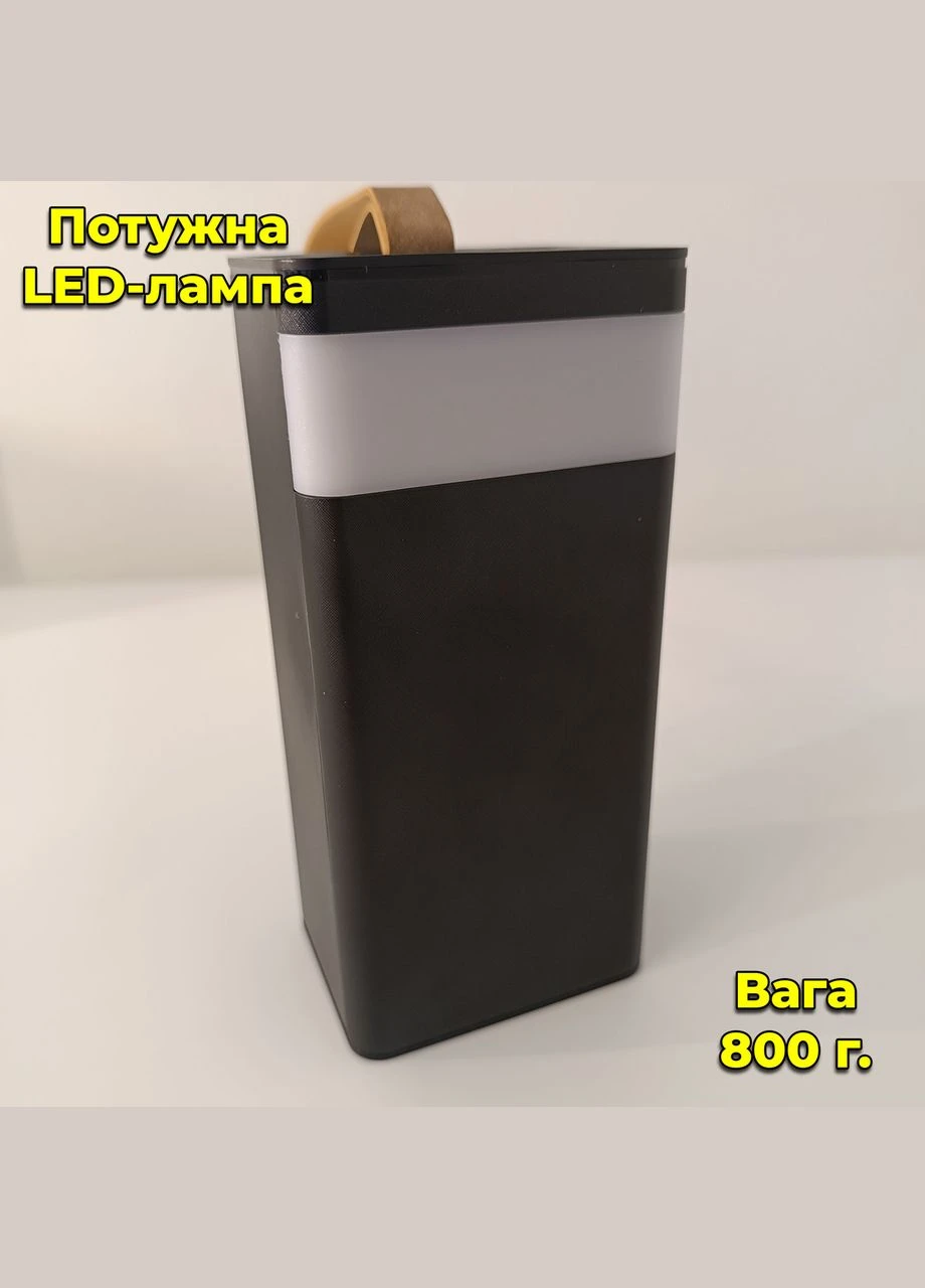 УМБ PR130 40000 mAh (2xUSB+Type-C+microUSB) з ліхтарем, ремінцем Швидка зарядка Power Bank Чорний XO (327434014)