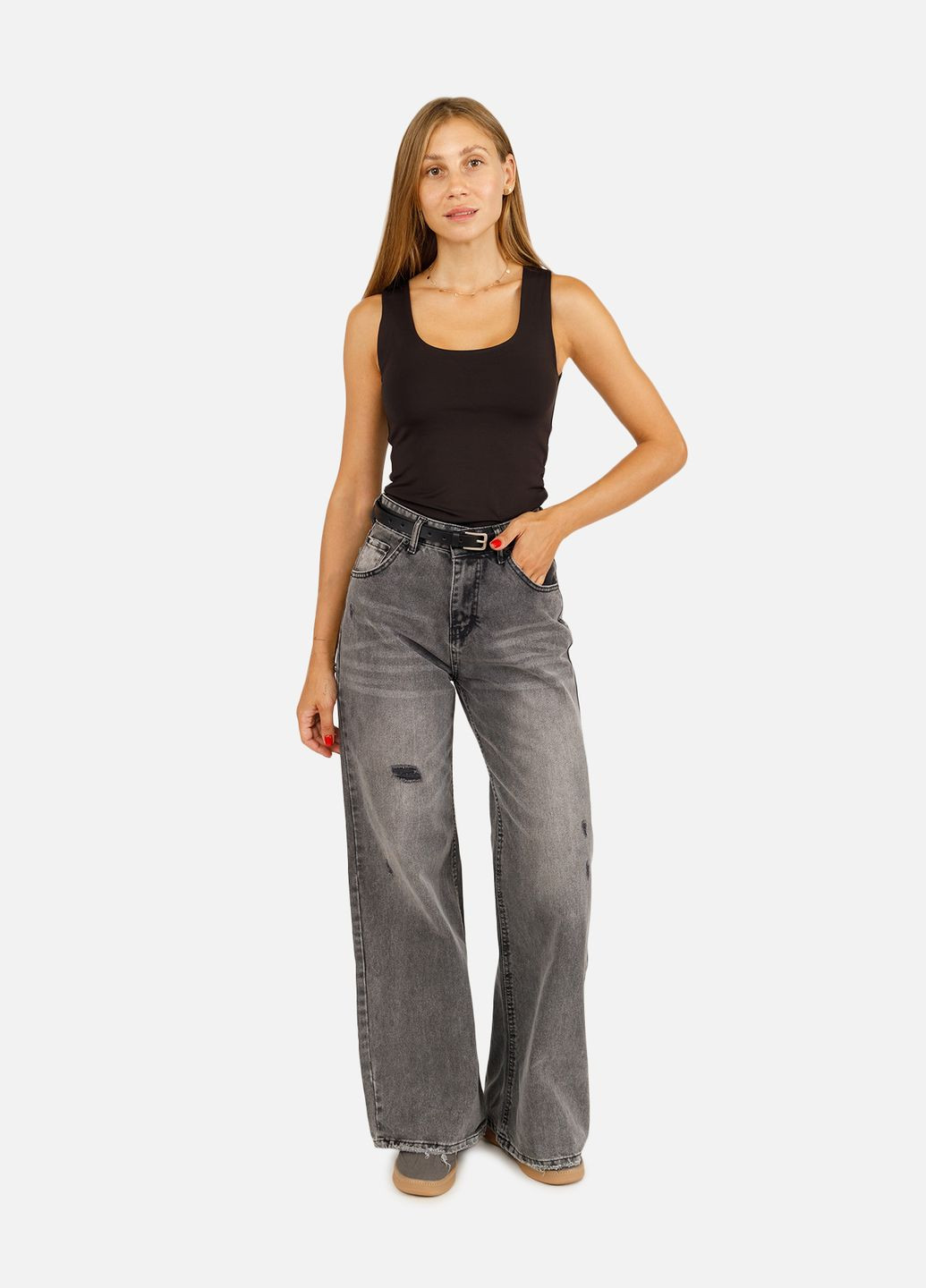 Женские джинсы-baggy цвет темно-серый CB-00257430 Zarxlife - (309000688)