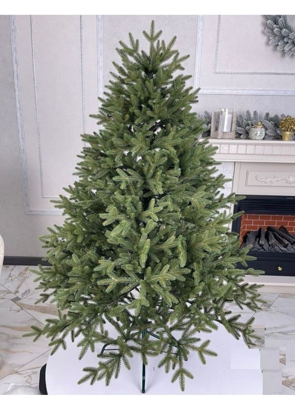 Штучна Альпійська ялинка з густою хвоєю (Світло-зелена) 1.9м No Brand (332634640)