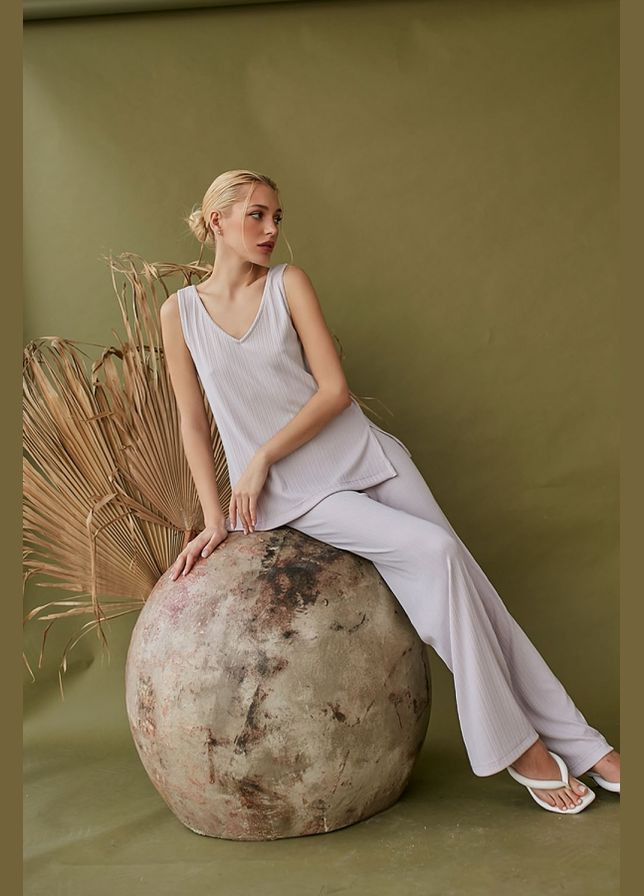 Женский удлиненный топ из трикотажа в рубчик (1785) Triko Bakh (334710762)