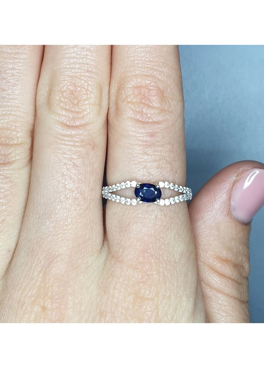Каблучка срібна з сапфіром 18 1,69 г No Brand (382676621)