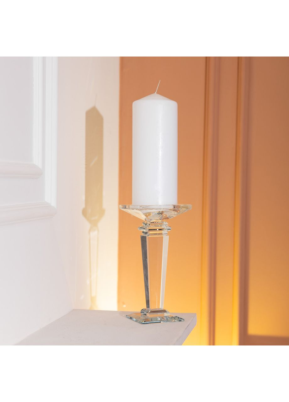 Підсвічник скляний на високій ніжці 9.5×9.5×20 см декоративний прозорий HP-4-52S Yiwu (370974096)