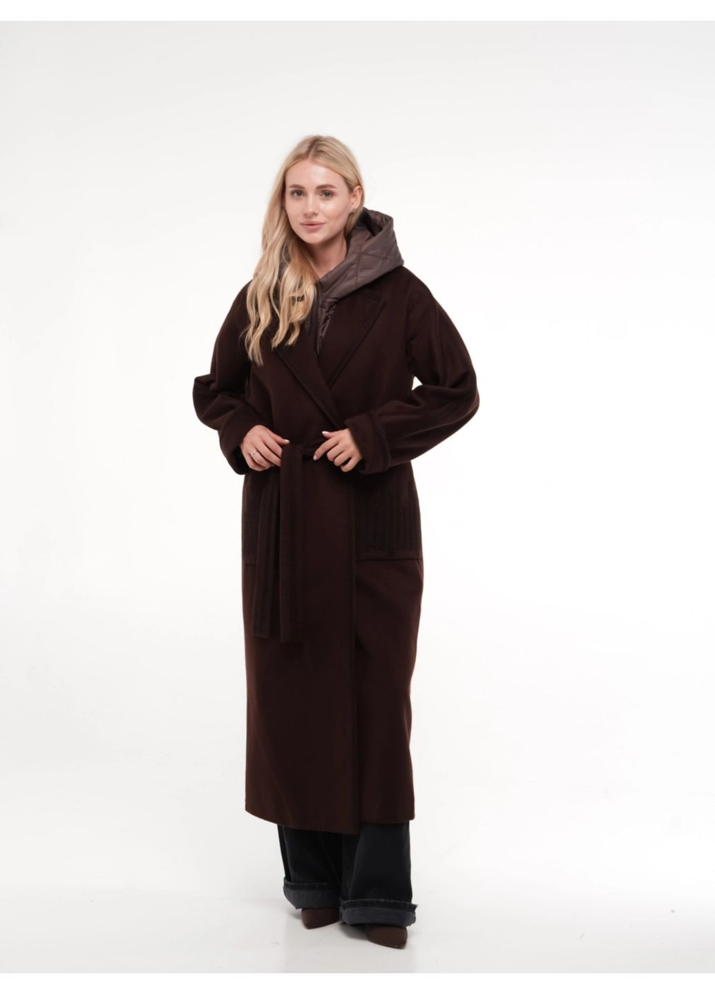 Темно-коричневое демисезонное Пальто Темно-коричневое Esmeralda