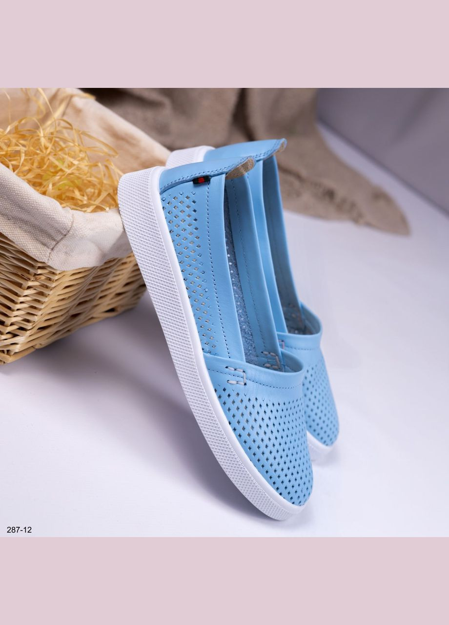 Голубые мокасины Vakko