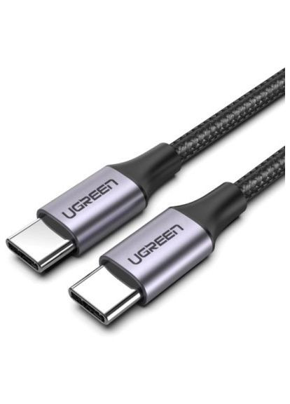 Дата кабель USB-C to USB-C 2.0m US261 18W Round Cable Nickel Plating Aluminum Shell Black (50152) Ugreen (396676381)