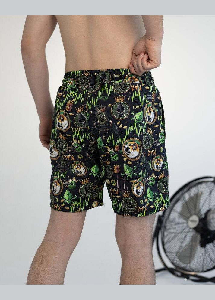 Чоловічі літні пляжні зелені шорти з принтом Freedom (345122713)