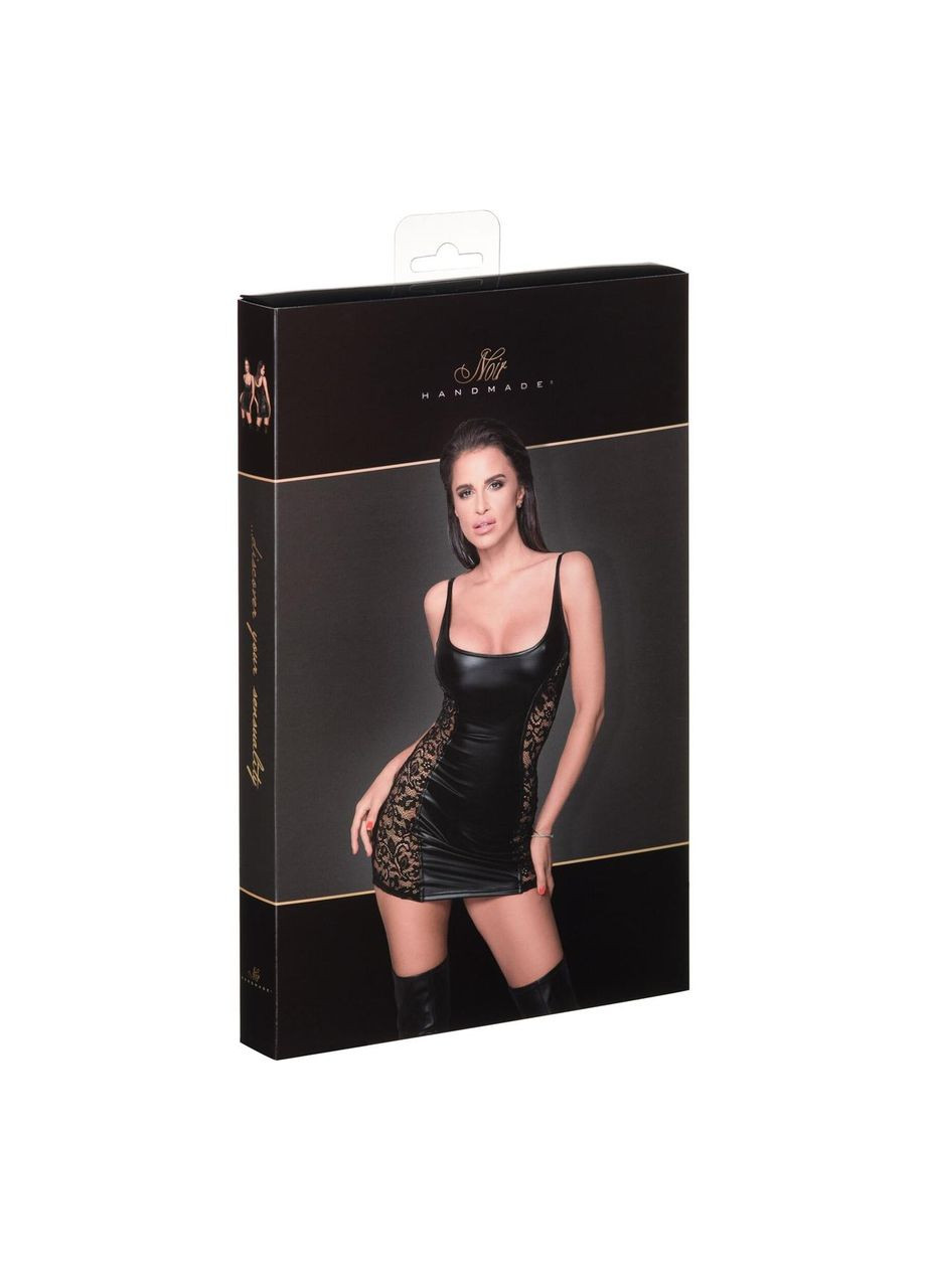 Черный демисезонный платье noir handmade f229 powerwetlook dress with lace inserts - xxl No Brand